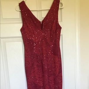 Mermaid ball dress, Bordeaux